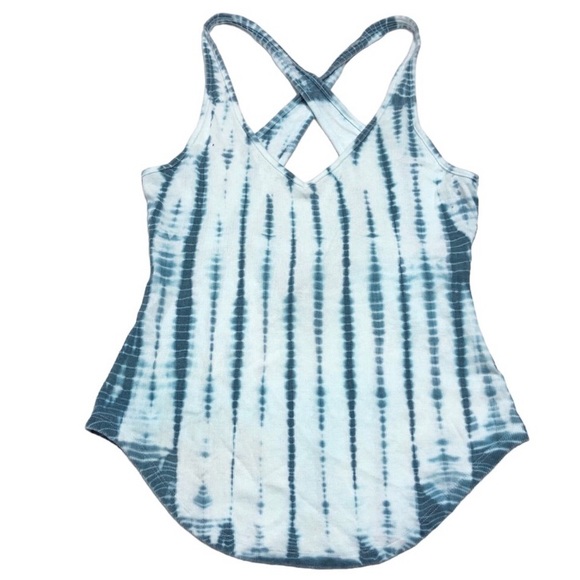 Chaser Vintage Rib Cross Back VNeck Shirttail Tank Size M - Picture 1 of 9